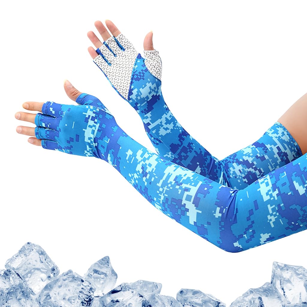 PALAY Arm Sleeves UV with Compression & Cooling Effect, UV Protection Gloved Arm Sleeves for Men & Women Cycling Ice Arm Sleeve Fingerless Sun Compressionm for Golf, Baseball, Basketball PALAY Arm Sleeves UV with Compression & Cooling Effect, UV Protection Gloved Arm Sleeves for Men & Women Cycling Ice Arm Sleeve Fingerless Sun Compressionm for Golf, Baseball, Basketball